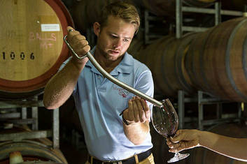 Tasting wine straight from the barrel